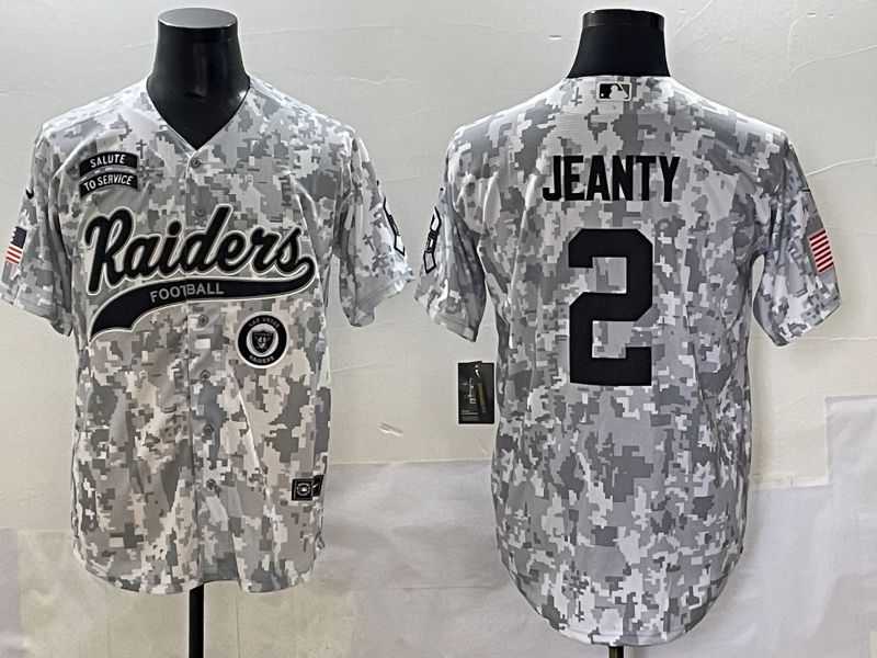 Men 2025 Oakland Raiders #2 Jeanty Camo Joint Name Nike Limited NFL Jersey style 7